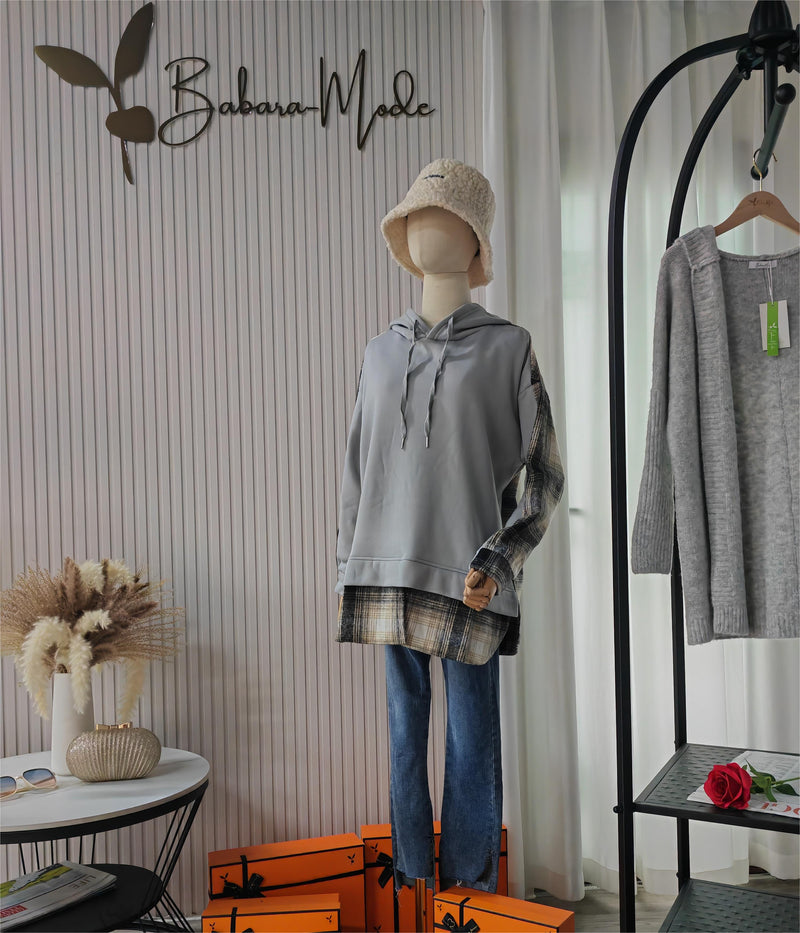 CM | Cómoda sudadera patchwork de manga larga