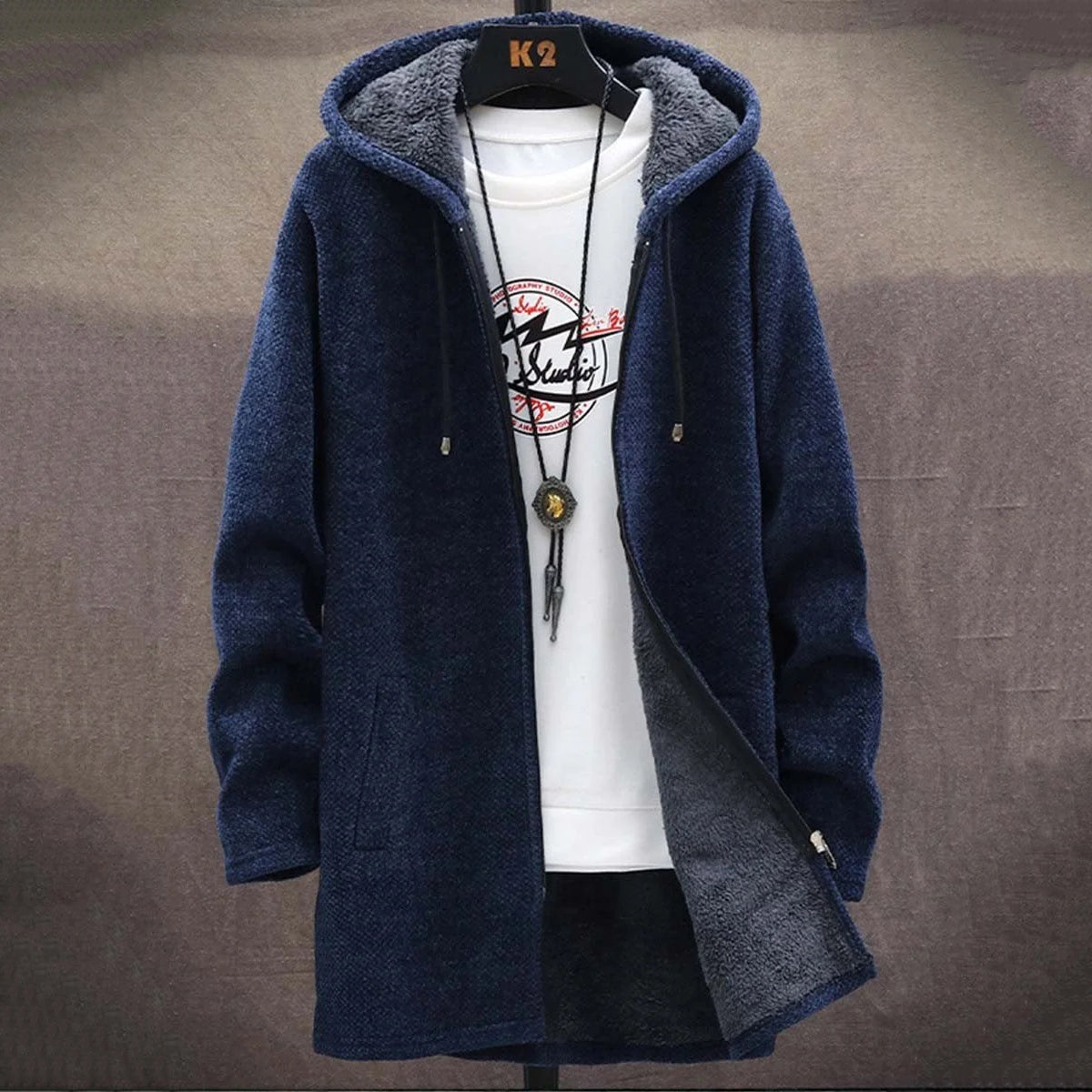 Men'S Plush Thick Knitted Sweater Coat Cardigan elevenforest