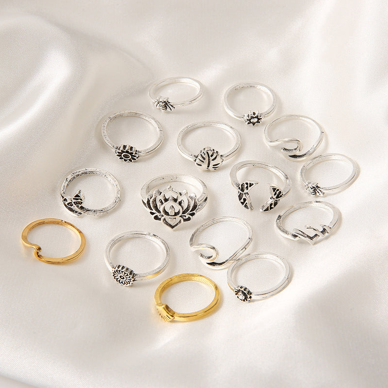 Oro Anillo hermoso con estilo único