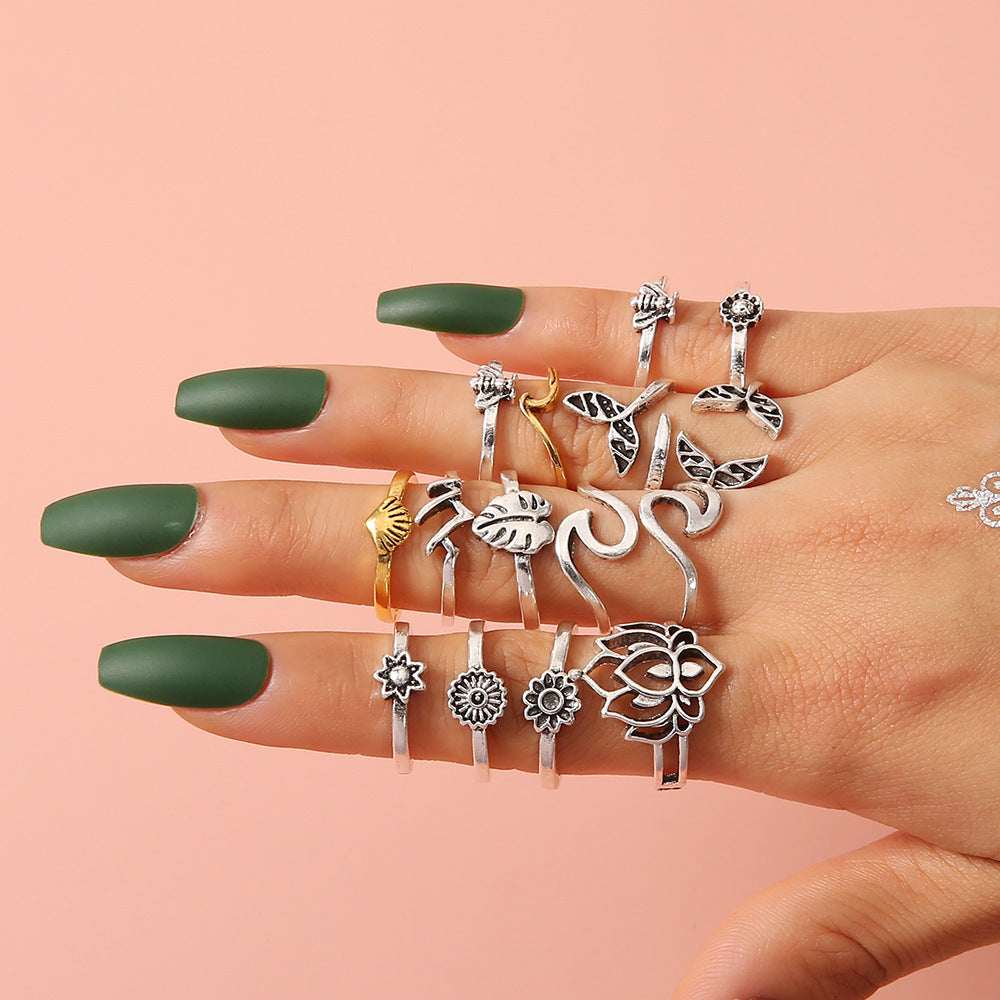 Oro Anillo hermoso con estilo único