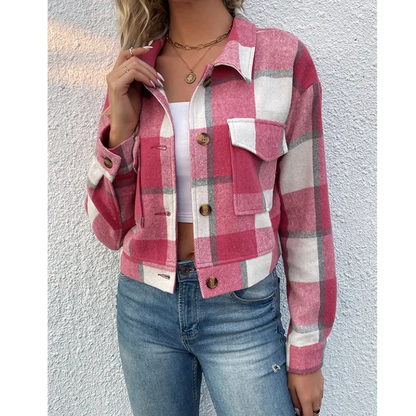 CM | Chaqueta a cuadros de moda para mujer