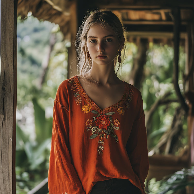 Camisa de estilo vintage atemporal