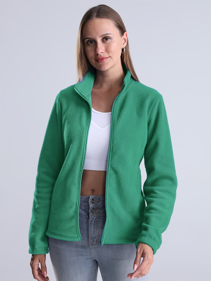 CM | Chaqueta lisa, forrada de felpa, con cremallera y bolsillos