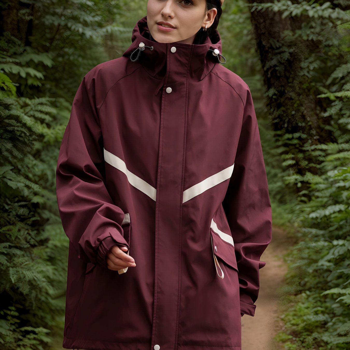 CM | Chaqueta impermeable ligera con capucha