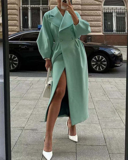 CM | Abrigo vintage de lana con mangas farol y vuelta