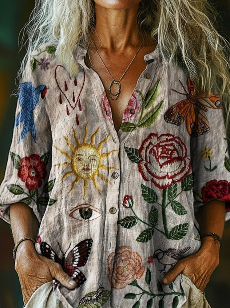 Camisa de estilo vintage atemporal