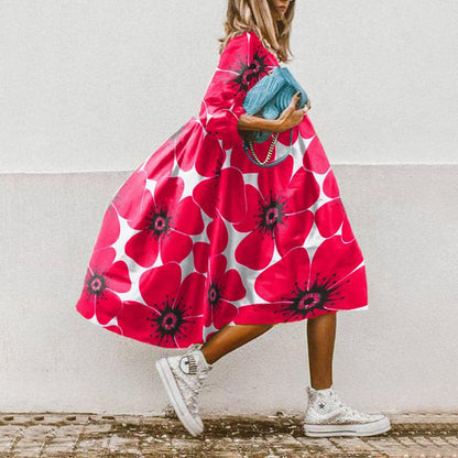 KL | Vestido midi estampado de línea A