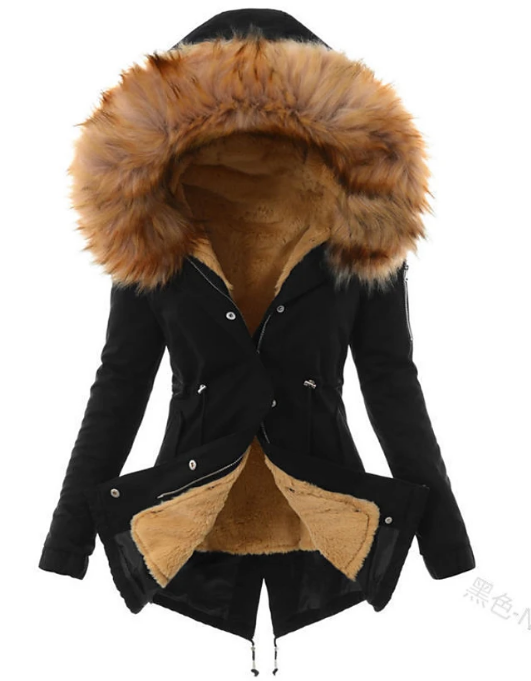 CM | elegante abrigo de invierno de piel sintética