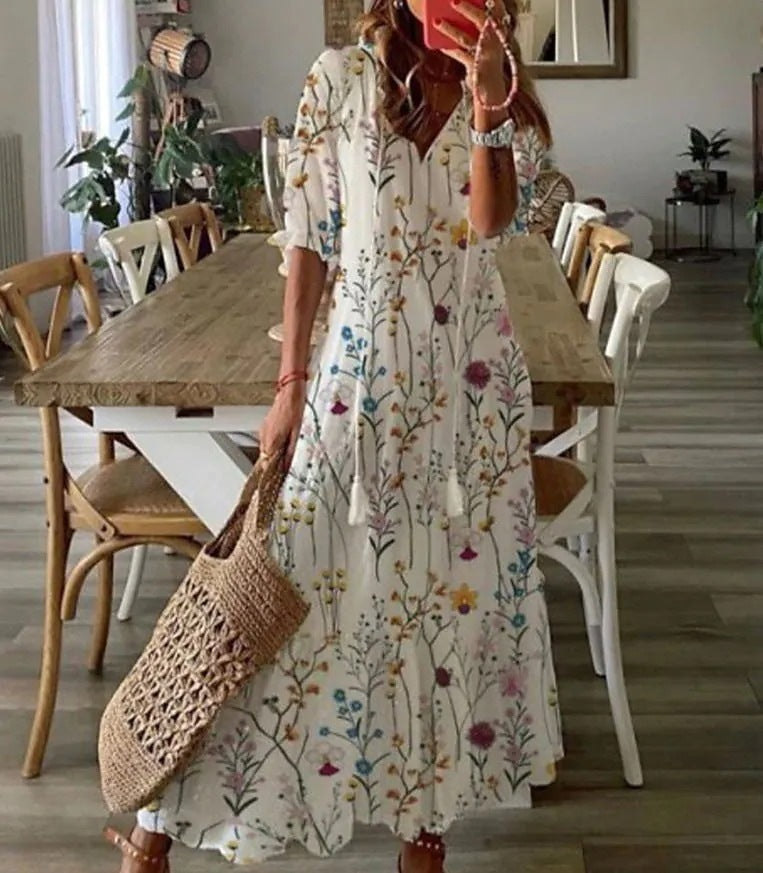 KL | Maxi vestido floral con lazo