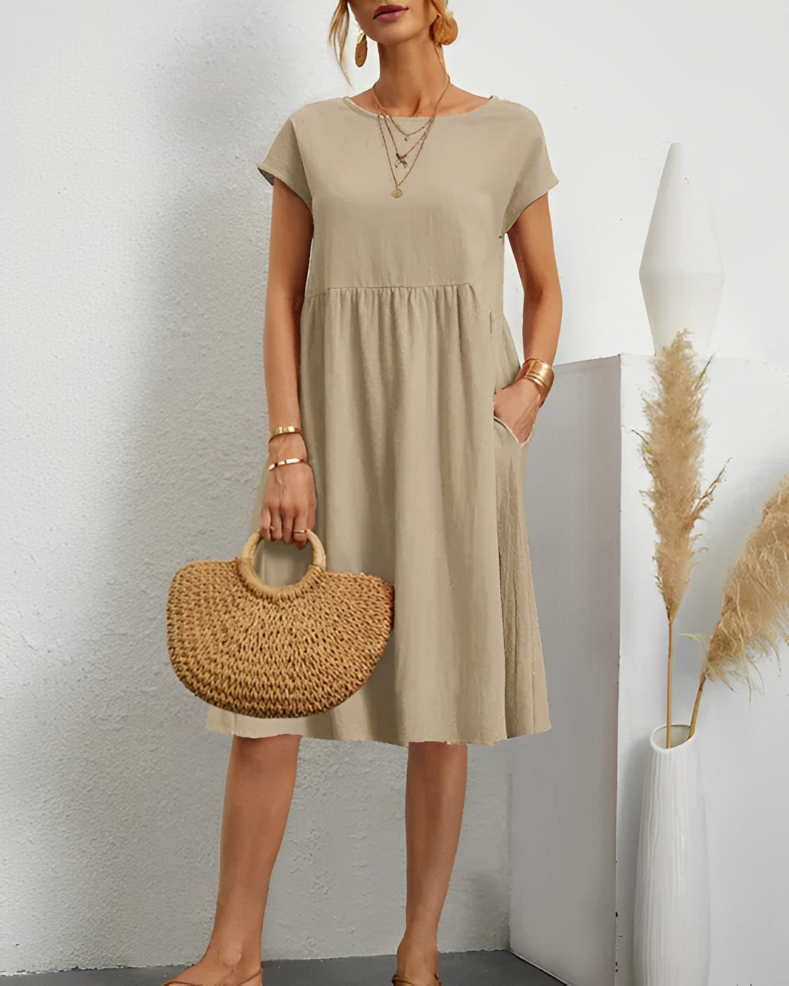 KL | Vestido midi con bolsillo lateral