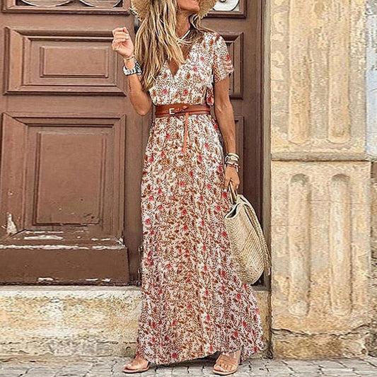 KL | Vestido maxi boho con abertura