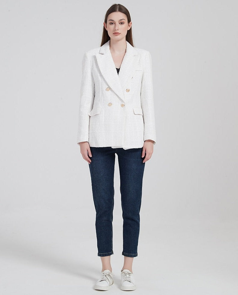CM | Blazer de doble botonadura para mujer
