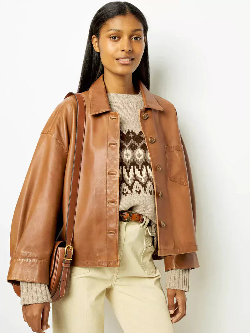 CM | Chaqueta de cuero vintage