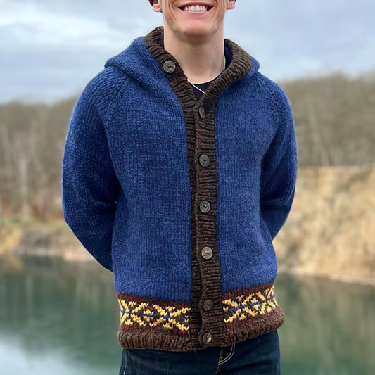 Vintage Knitted Iceland Hooded Sweater Cardigan elevenforest