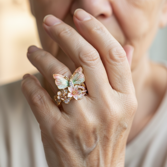 Oro Anillo elegante para toda ocasión