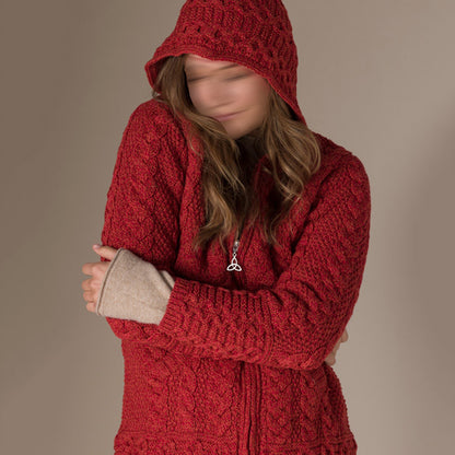 Celtic Knot Hooded Zip Aran Sweater elevenforest