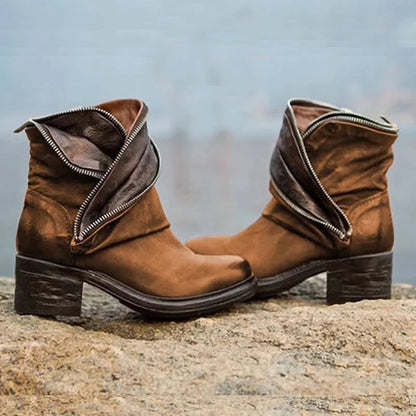 KL | Elegantes botines plegables con cierre de cremallera