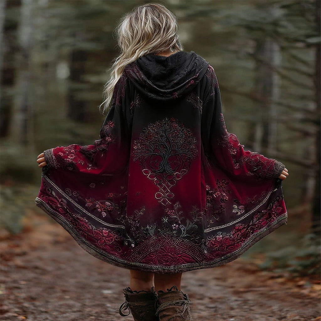 Women's Viking Tree Of Life Cozy Warm Cardigan Jacket artswardrobe