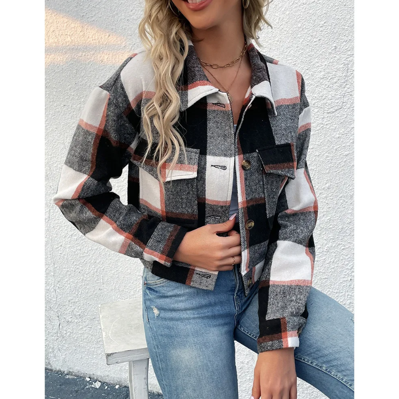 CM | Chaqueta a cuadros de moda para mujer