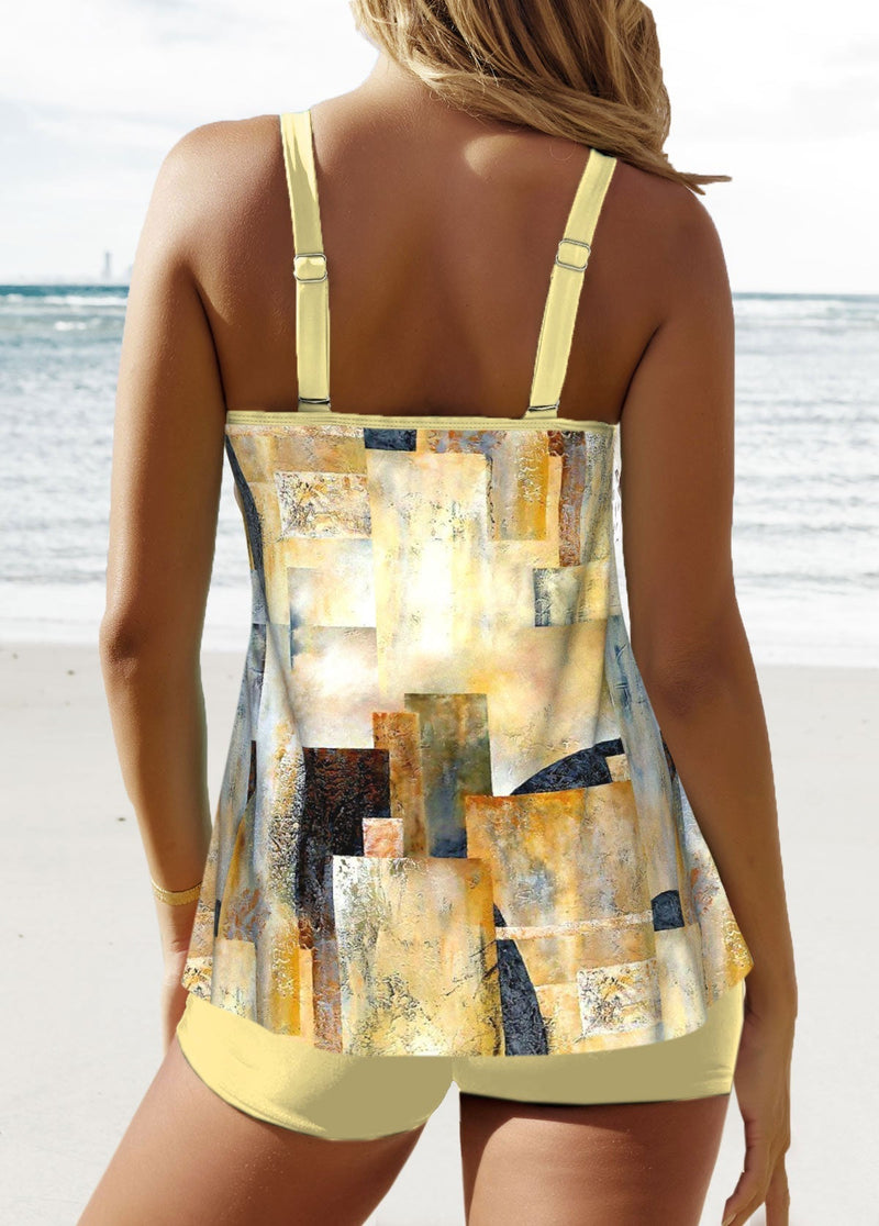 KL | Elegante tankini con estampado geométrico