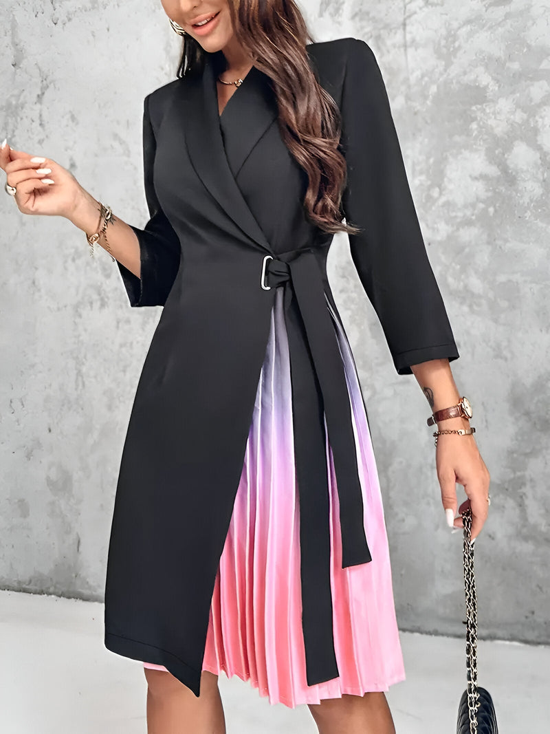 CM | Elegante vestido blazer con estampado degradado de colores