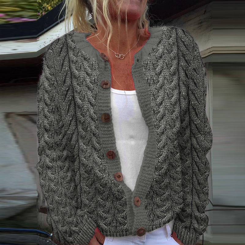 Women's Super Soft Honeycomb Aran Sweater Cardigan elevenforest
