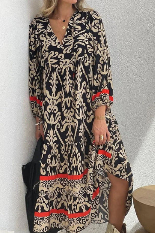 KL | Elegante maxi vestido bohemio estampado