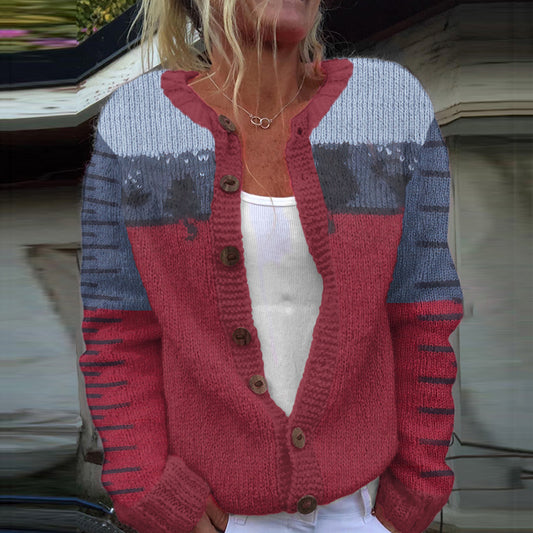 Vintage Cute Black Cat Pattern Knitted Warm Cardigan Sweater elevenforest