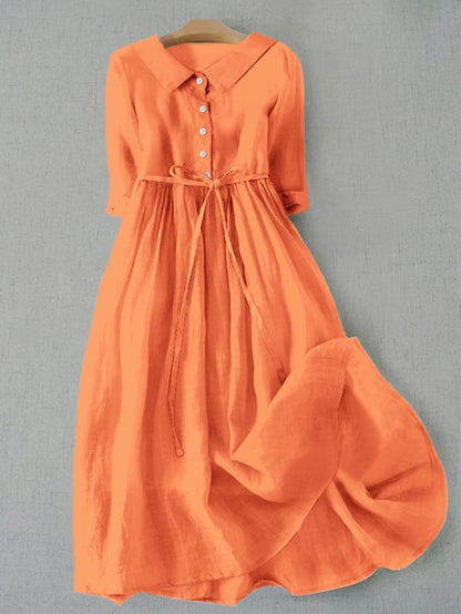 KL | Vestido liso literario de algodón