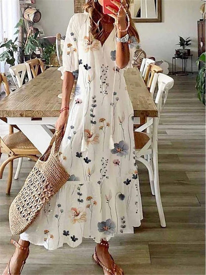 KL | Maxi vestido floral con lazo