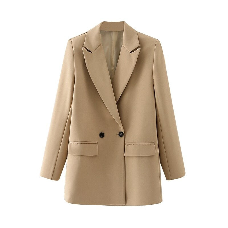 CM | Blazer de doble botonadura para mujer