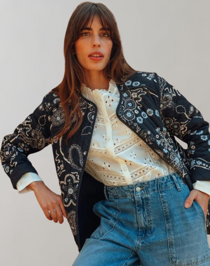 CM | Chaqueta suave estampada informal