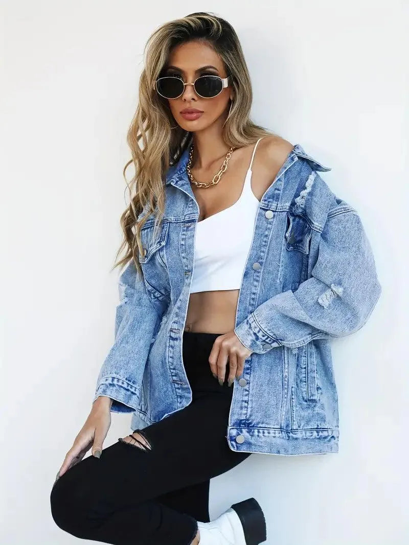 CM | Chaqueta vaquera oversize de moda para mujer