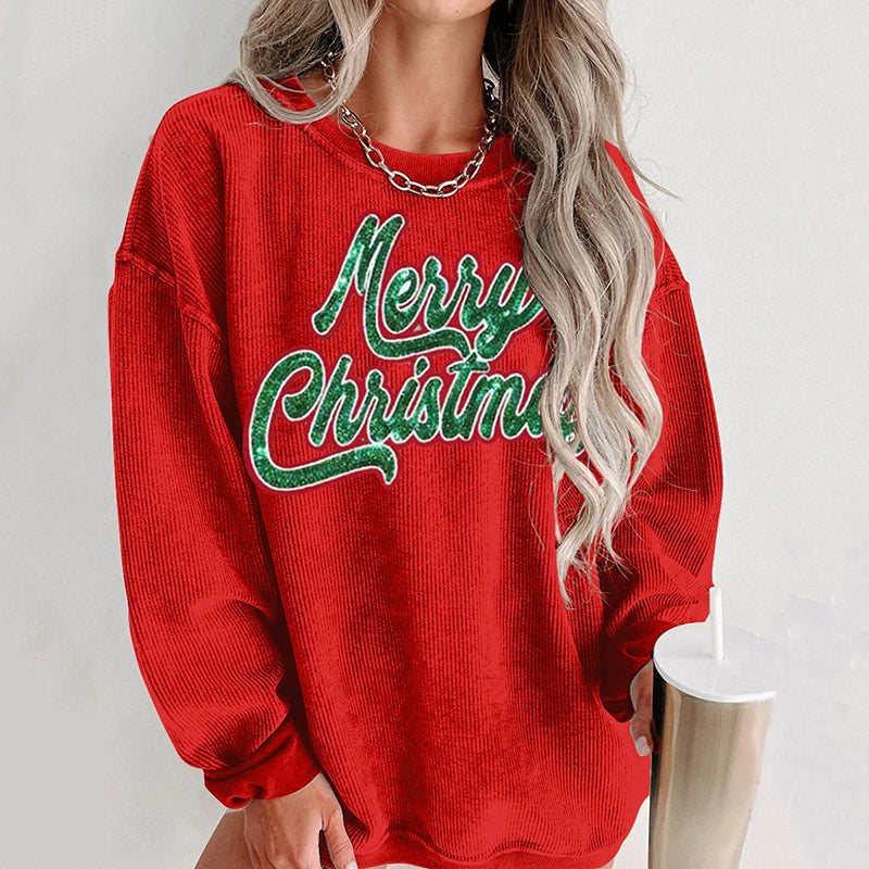 Comstylish Merry Christmas Glitter Art Casual Shirt