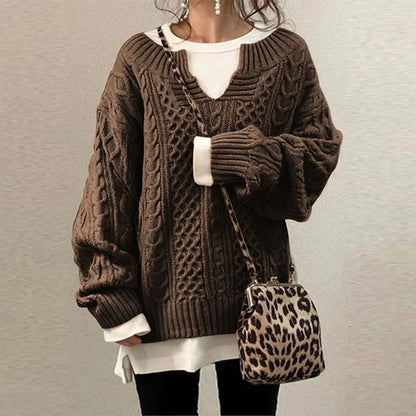 Jersey de algodón con trenzas, escote de ojo de cerradura y paneles de texturas mixtas