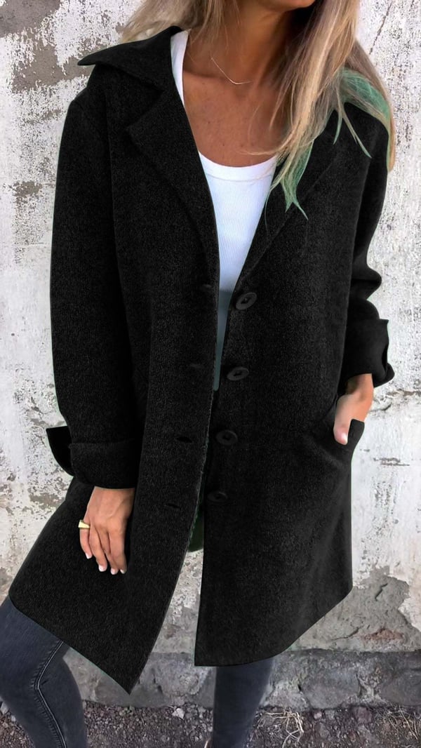 CM | Teni™ Chaqueta larga, informal y elegante con prácticos bolsillos.