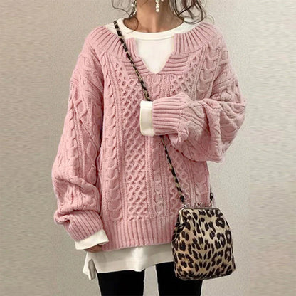 Jersey de algodón con trenzas, escote de ojo de cerradura y paneles de texturas mixtas