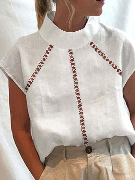 Women's Romantic Elegant Lace Turtleneck Blouse