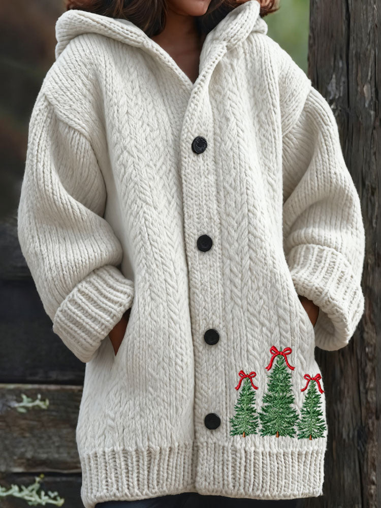 Merry Christmas Tree Knitted Cardigan Sweater artswardrobe