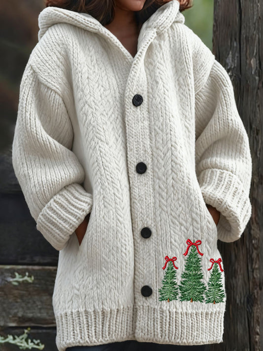 Merry Christmas Tree Knitted Cardigan Sweater artswardrobe