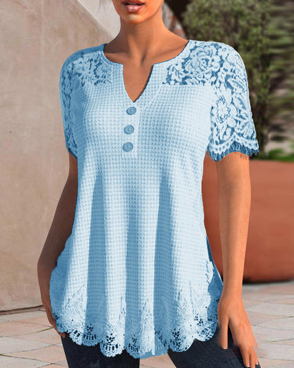 KL | Blusa de encaje estructurada