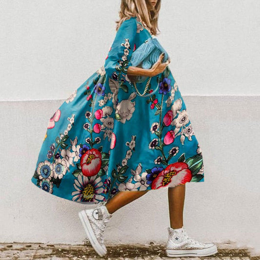 KL | Vestido midi fluido con estampado floral