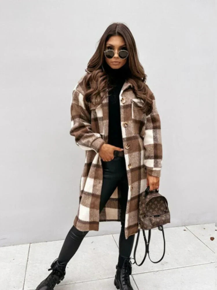 CM | chaqueta larga a cuadros