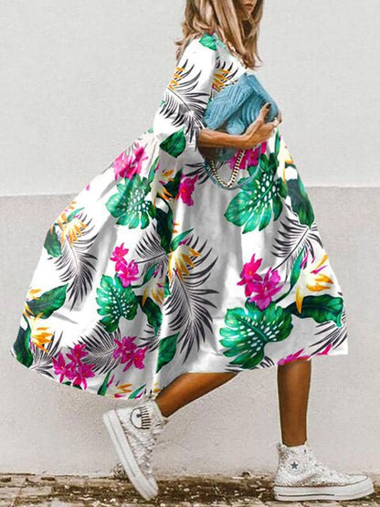 KL | Vestido midi estampado de línea A