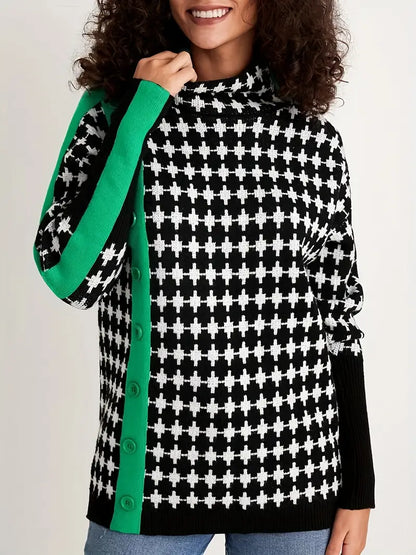 CM | Jersey de cuello alto con estampado integral