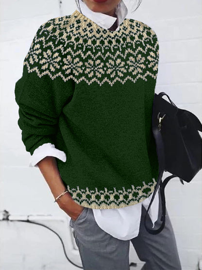 Vintage Jacquard Cozy Knit Icelandic Sweater elevenforest