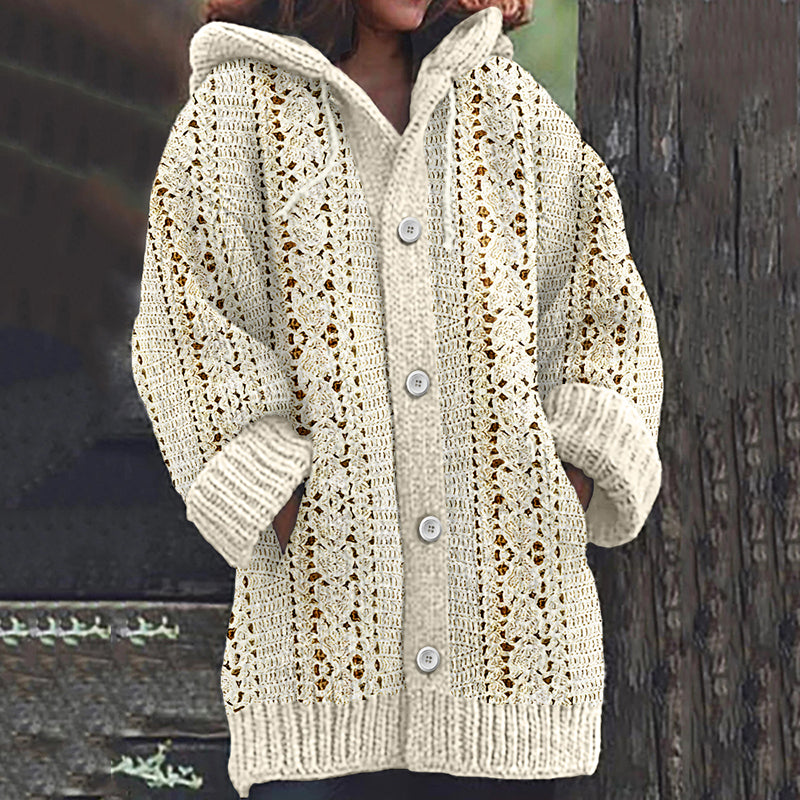 Vintage Tribal Jacquard Pattern Cozy Cardigan Sweater elevenforest