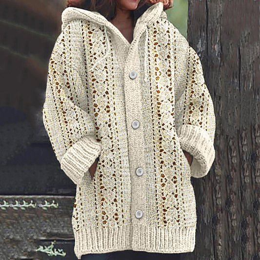 Vintage Tribal Jacquard Pattern Cozy Cardigan Sweater elevenforest