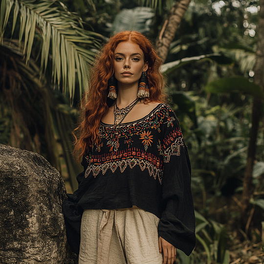 Blusa de estilo vintage atemporal