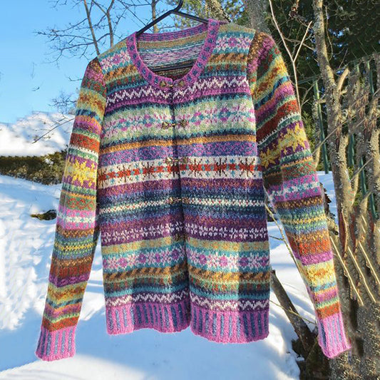 Vintage Icelandic Kofte Knit Jacquard Warmth Cardigan Unisex elevenforest